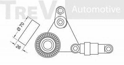 TREVI AUTOMOTIVE ta1585 -  Натяжитель ремня, клиновой зубча